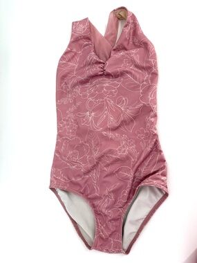 Capezio Pink Floral Halter One-Piece Dance Leotard